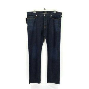 DTLA Dark Blue Wash Straight Leg Button Fly Denim Jeans Mens 41x33.5 NWT
